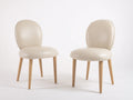 Sedia da pranzo - Pelle sintetica-Legno - 76x62x82 cm - Beige - Design moderno