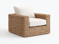 Poltrona da giardino-Rattan sintetico-Tessuto-102x92x78 cm-Beige naturale-Crema-Design contemporaneo