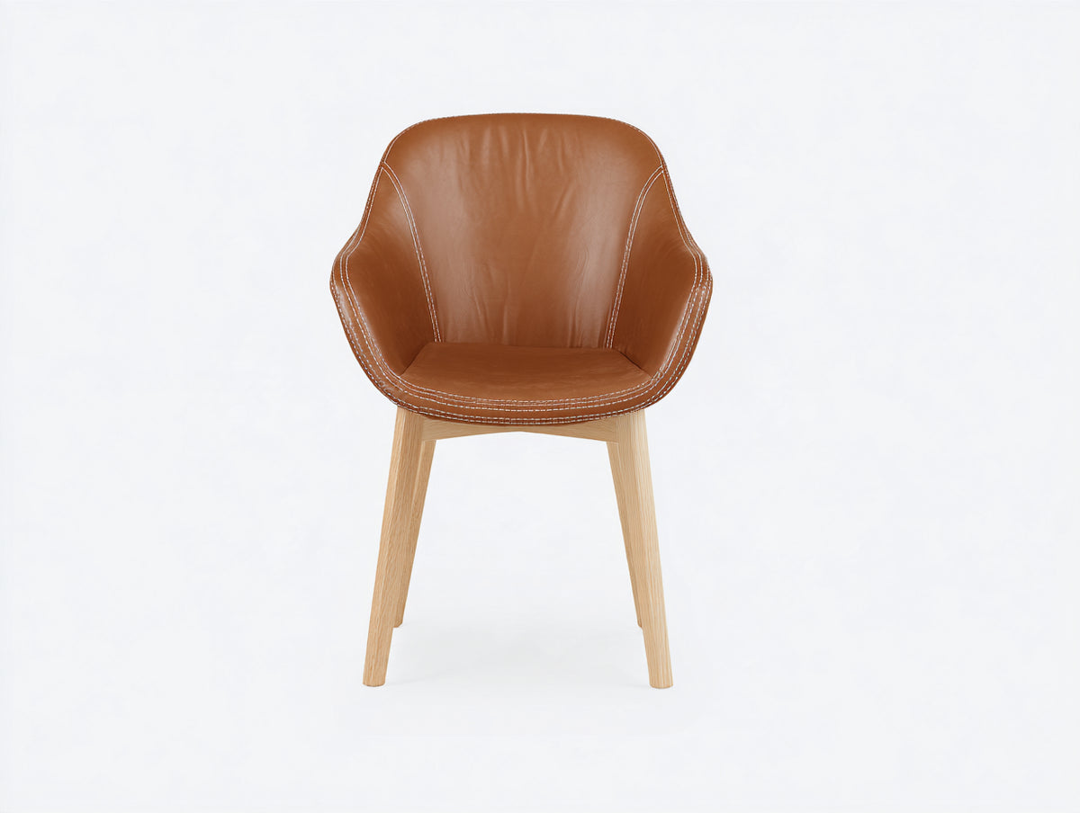Sedia da pranzo - Pelle sintetica-Legno - 73x64x82 cm - Marrone - Stile moderno