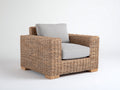 Poltrona da giardino-Rattan sintetico-Tessuto-90x86x75 cm-Beige-Grigio chiaro-Design moderno
