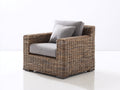 Poltrona da giardino-Rattan sintetico-Tessuto-93x87x78 cm-Marrone-Grigio chiaro-Design moderno