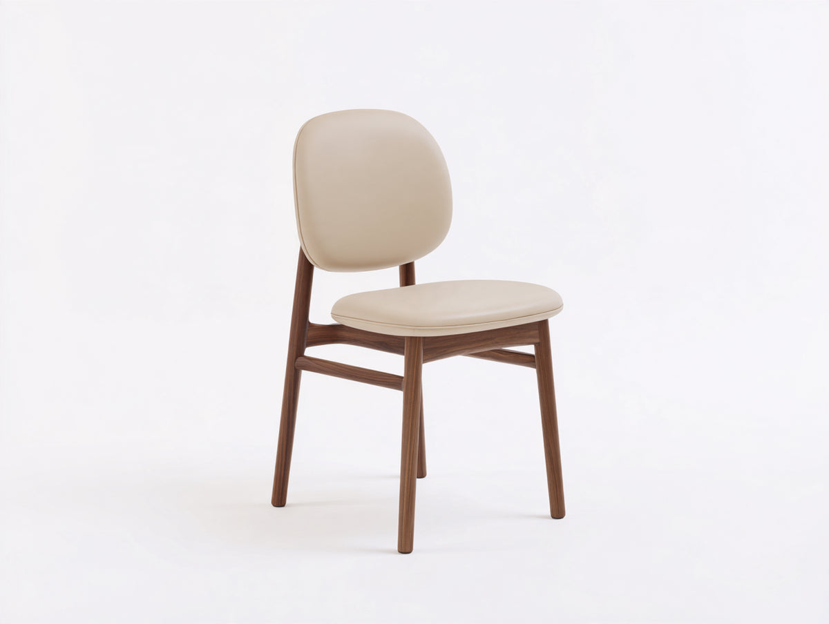 Sedia da pranzo - Pelle sintetica-Legno - 73x64x82 cm - Marrone - Design moderno