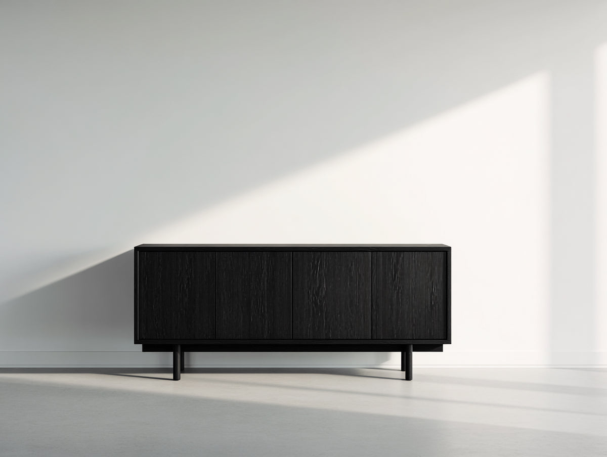 Mobile ingresso - legno - 200x40x70 cm - nero - stile moderno