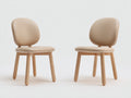 Sedia da pranzo - Pelle sintetica-Legno - 79x60x82 cm - Beige - Design moderno