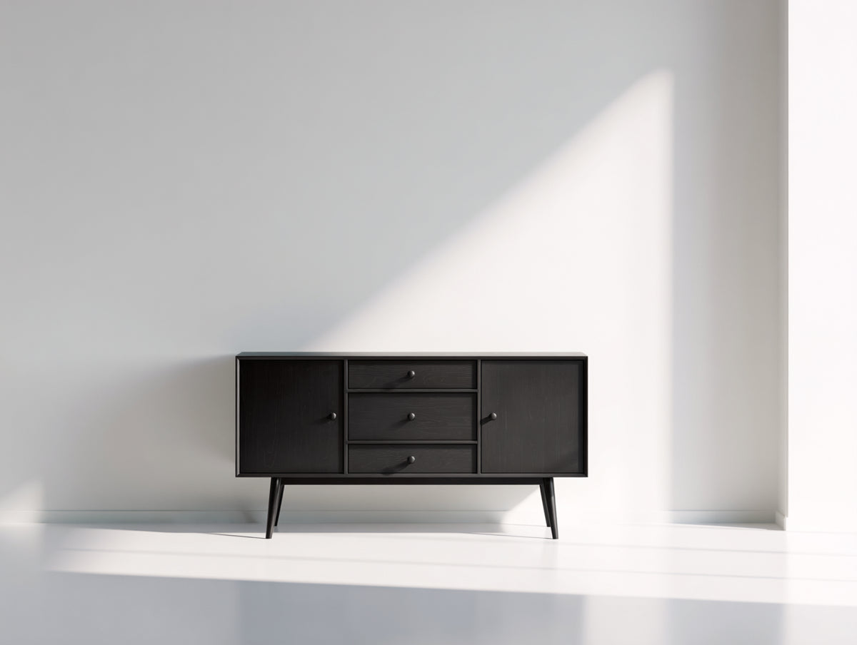 Mobile ingresso - legno - 160x40x75 cm - nero - stile moderno