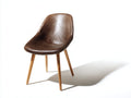 Sedia da pranzo - Pelle sintetica-Legno - 74x63x81 cm - Marrone - Stile moderno