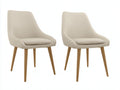 Sedia da pranzo - Pelle sintetica-Legno - 82x60x84 cm - Beige - Stile moderno