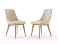 Sedia da pranzo - Pelle sintetica-Legno - 84x61x85 cm - Beige - Design moderno