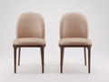 Sedia da pranzo - Pelle sintetica-Legno - 78x61x82 cm - Beige-Marrone - Design moderno